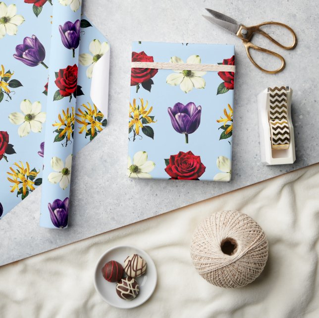 Floral Artsy Fun Gift Ideas Wrapping Paper (Crafts)
