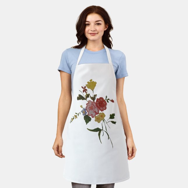  Floral Artwork Japanese Flower Apron (Worn)