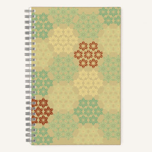Floral (Asanoha) Pattern Golden Notebook