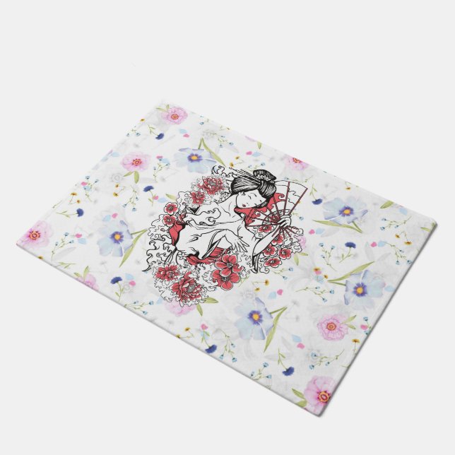 Floral asian doormat (Angled)