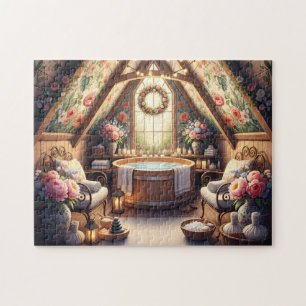 Floral Attic Spa Peaceful Jacuzzi Retreat Jigsaw Puzzle