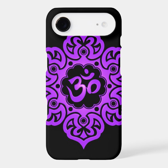 Floral Aum Design – purple and black Case-Mate iPhone Case (Back)