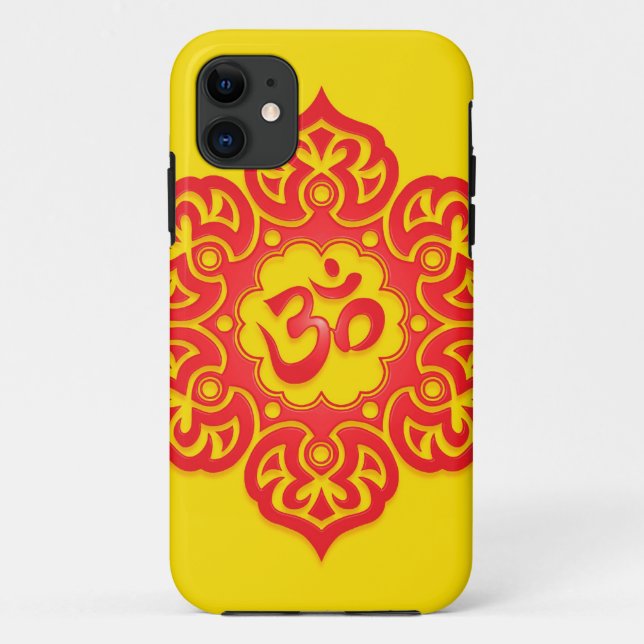 Floral Aum Design - Red and Yellow Case-Mate iPhone Case (Back)
