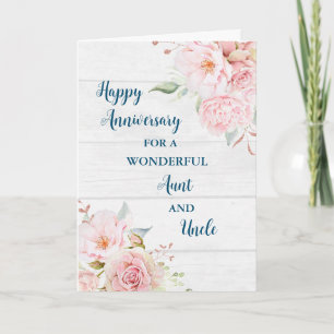 Floral Aunt and Uncle Anniversary Card