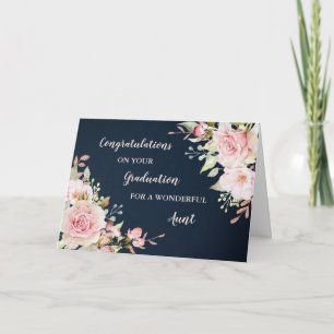 Floral Aunt Congratulations Graduation Card