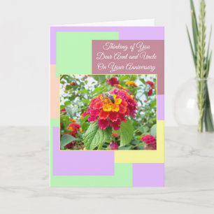 Floral Aunt Uncle Personalised Wedding Anniversary Card