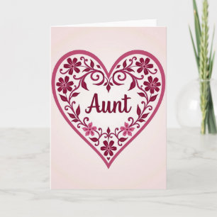 Floral Aunts Day Heart Card