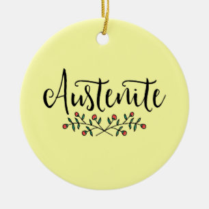 Floral Austenite Yellow Bookish Ceramic Tree Decoration