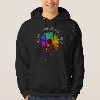 Floral Autism Awareness Daisy Flower For Mom Women Hoodie
