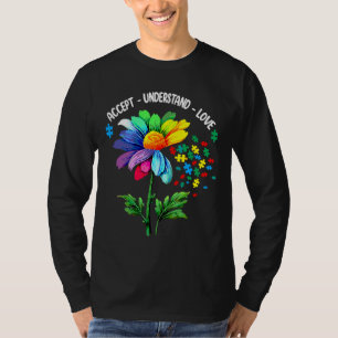 Floral Autism Awareness Daisy Flower For Mom Women T-Shirt