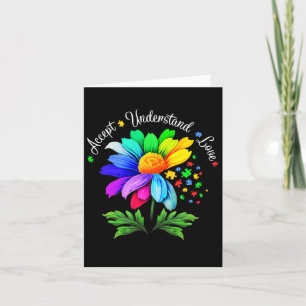 Floral Autism Awareness Daisy Flower For Mum Women Card