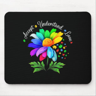 Floral Autism Awareness Daisy Flower For Mum Women Mouse Pad