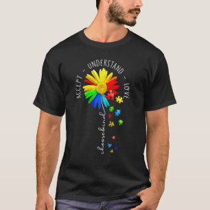 Floral Autism Awareness Daisy Flower For Mum Women T-Shirt