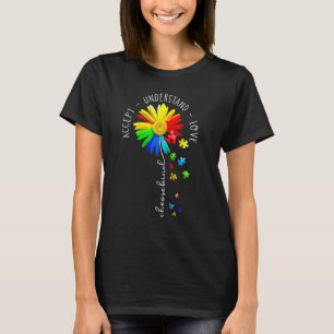 Floral Autism Awareness Daisy Flower For Mum Women T-Shirt