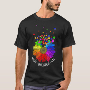 Floral Autism Awareness Daisy Flower For Mum Women T-Shirt