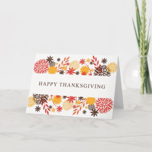 Floral Autumn Colours Thanksgiving Cards