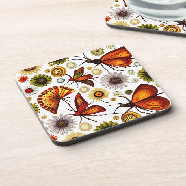  Floral Autumn design Coaster (Left Side)