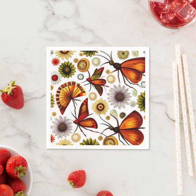  Floral Autumn design Napkin (Insitu)