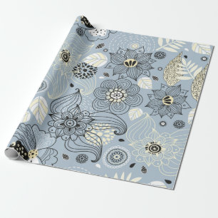 Floral autumn design wrapping paper