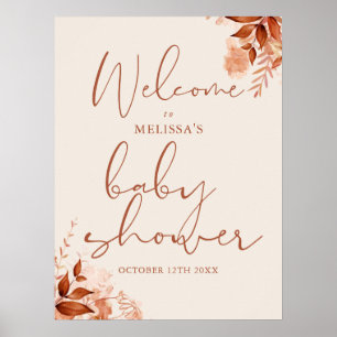 Floral Autumn Fall Baby Shower Welcome Sign
