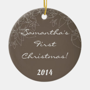 Floral Autumn Fall Flow Personalised Name Ornament