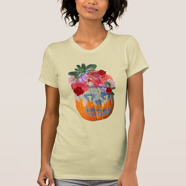Floral Autumn Harvest Photo Cutout T-Shirt (Front)