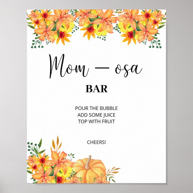 Floral autumn Mon-osa bar Poster (Front)