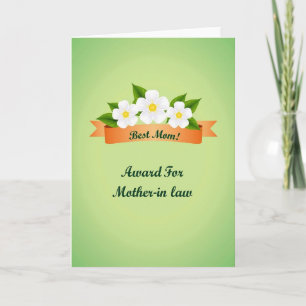 Floral Award For Mother Card