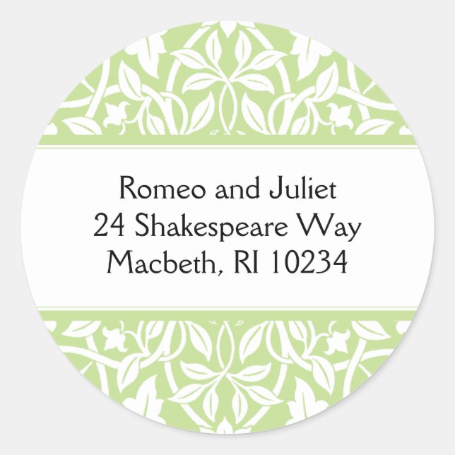 Floral Baby Girl Address Label - Baby Green (Front)