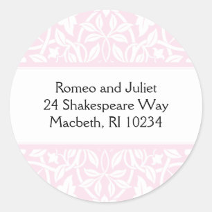 Floral Baby Girl Address Label - Baby Pink