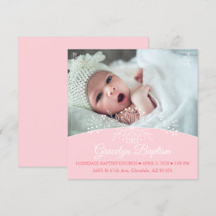 Floral Baby Girl Baptism Invite