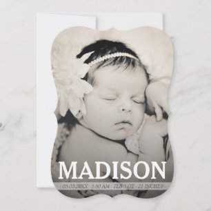 Floral Baby Girl Birth Announcement Photo Card