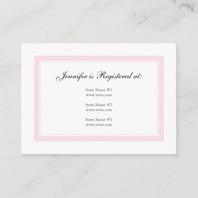 Floral Baby Girl Registry Card - Baby Pink (Front)