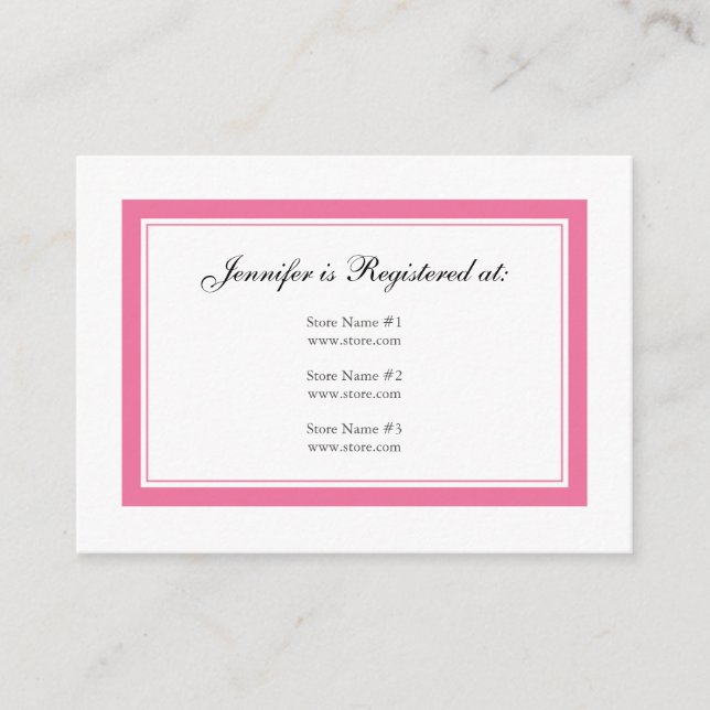 Floral Baby Girl Registry Card - Cotton Candy Pink (Front)