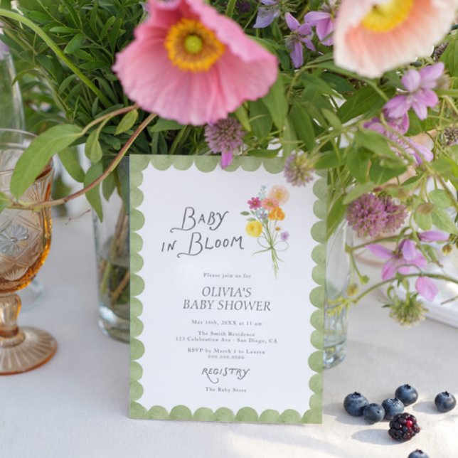 Floral Baby in Bloom Baby Shower Invitation (Creator Uploaded)