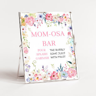 Floral Baby in Bloom Baby Shower Mum Osa Bar Sign