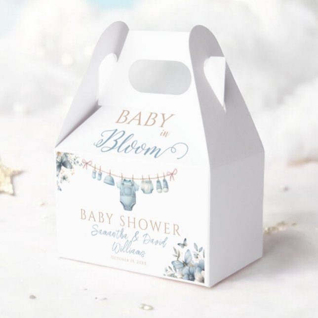 Floral Baby In Bloom Batterfly  Baby Boy Shower Favour Box (Creator Uploaded)