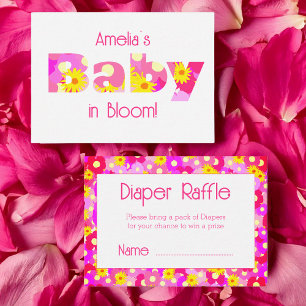 Floral Baby in Bloom  Diaper Raffle Enclosure Card