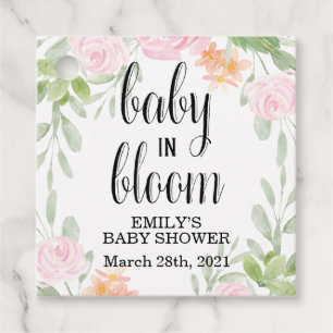 Floral Baby in Bloom Favour Tag, Floral Baby Showe Tags