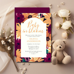 Floral Baby in Bloom Gender Neutral Baby Shower  Invitation