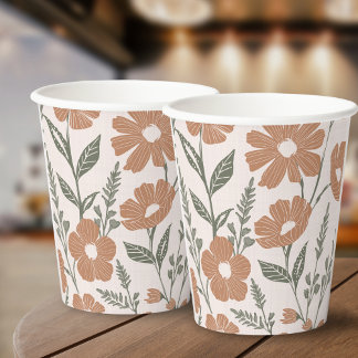 Floral Baby in Bloom Pattern Shower Paper Cups