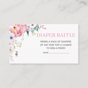 Floral Baby in Bloom Spring Diaper Raffle Enclosure Card