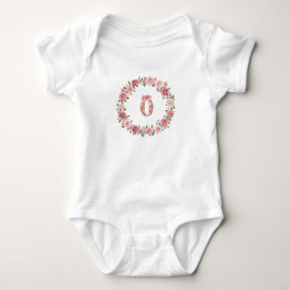 Floral Baby Milestone Bodysuit | Newborn Month 0 F