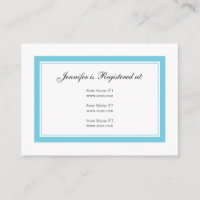 Floral Baby Registry Card - Sky Blue