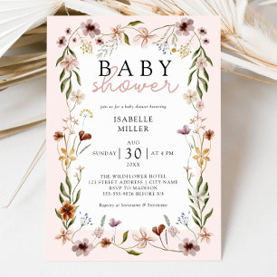 Floral Baby Shower Boho Wildflowers Invitation