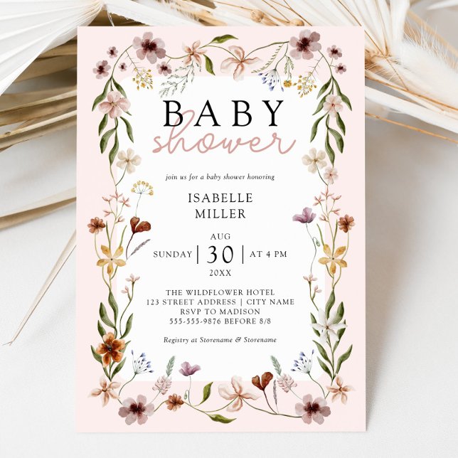 Floral Baby Shower Boho Wildflowers Invitation (Floral Baby Shower Boho Wildflowers Invitation)