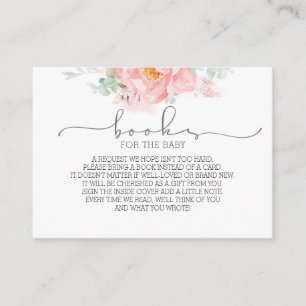 Floral Baby Shower Books Request Business Card