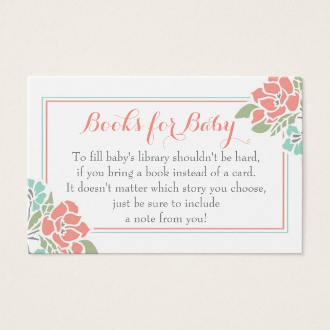 Floral Baby Shower Bring a Book Request (Front)