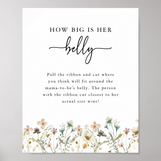 Floral Baby Shower Game Poster (Front)
