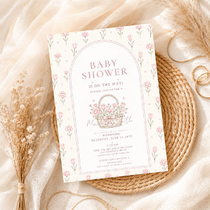 Floral Baby Shower Girl Pink Elegant Garden Invitation